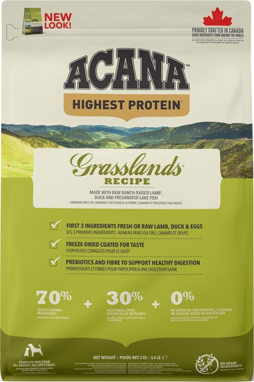 ACANA Highest Protein Dog Grasslands (lam og and) 2kg