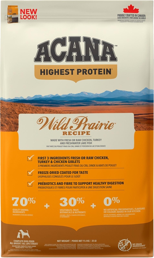 ACANA Highest Protein Dog Wild Prairie (kylling, kalkun og fisk) 11,4kg