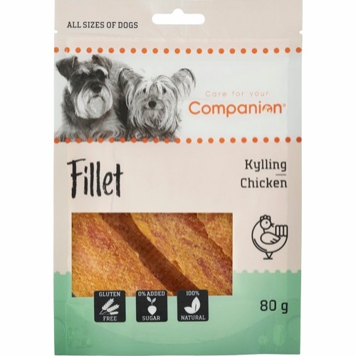 Chicken fillet - 80g Companion - godbid hunde