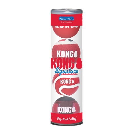 KONG Signature Balls 4-pk Assorted M