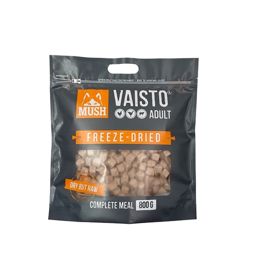 MUSH Vaisto Adult grå frysetørret 800 gram - Hundemad fuldfoder