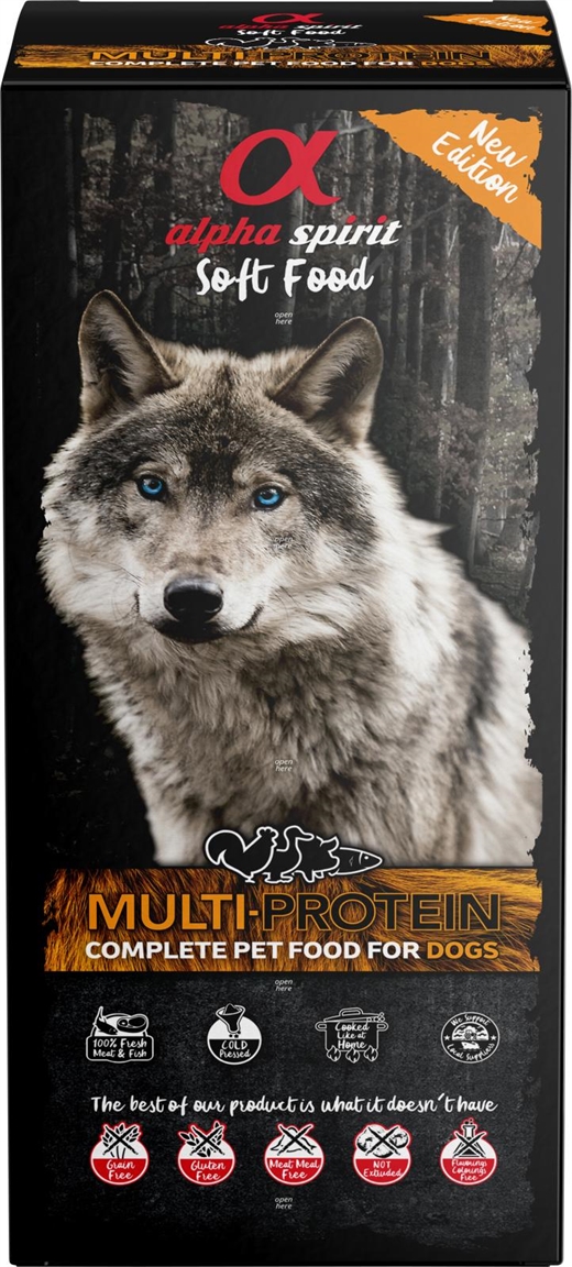 Multi komplet hundefoder 9kg (45x200g) - Alpha Spirit - Soft