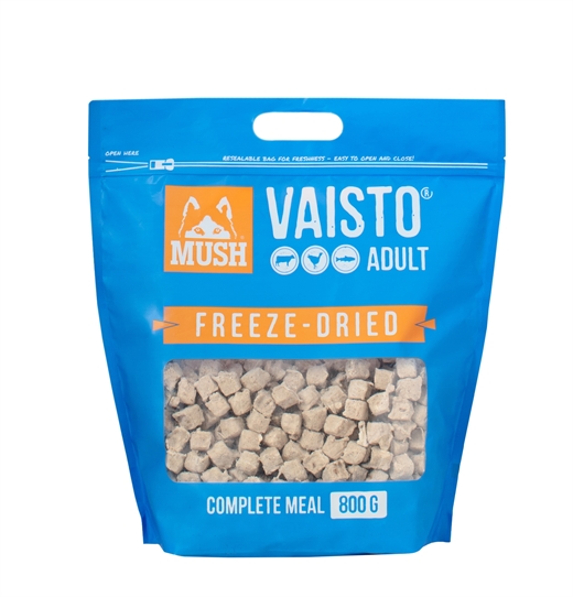 MUSH Vaisto Adult blå frysetørret 800 gram - Hundemad fuldfoder